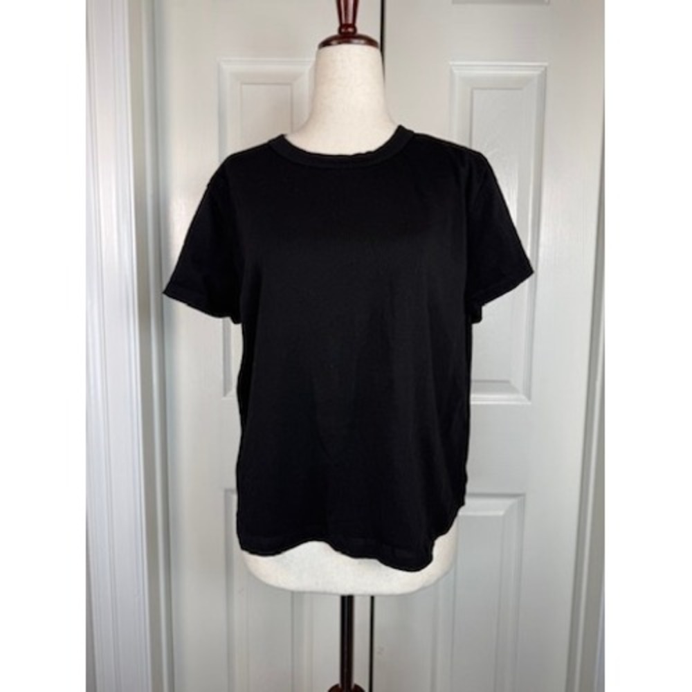Tuckernuck Womens Black 100% Cotton Short Sleeve Crew Neck T-Shirt Size M